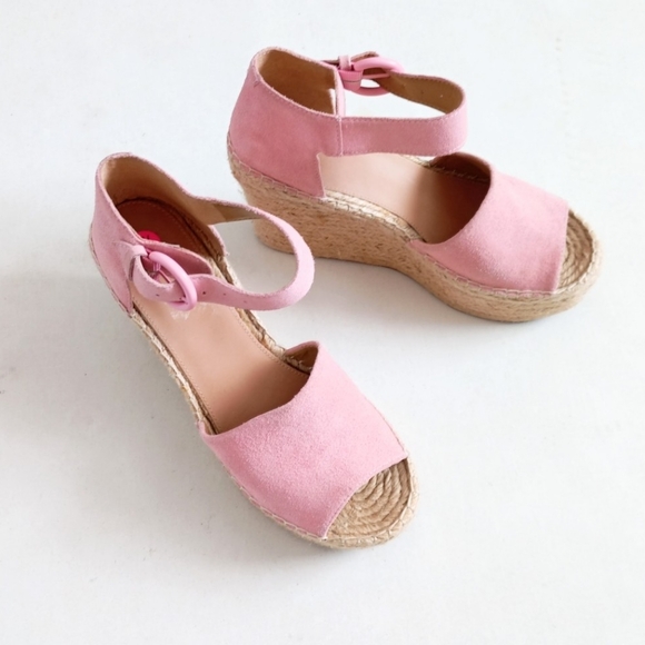 Marc Fisher suede pink wedge platform espadrille sandals - Picture 3 of 16